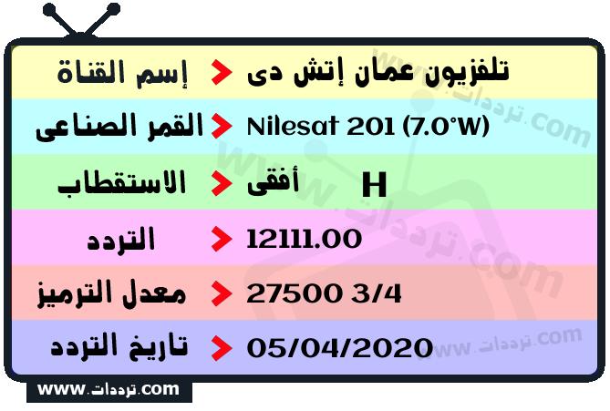 تردد قناة تلفزيون عمان إتش دي على القمر نايل سات 201 7 غرب 2024